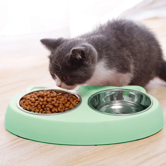 Stainless Steel Double Pet Bowls with Non-Slip Stand