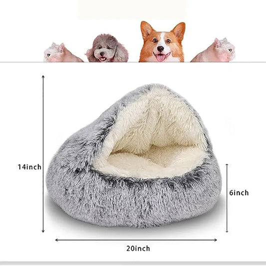 Soft Plush Pet Bed with Cover for Cats & Dogs