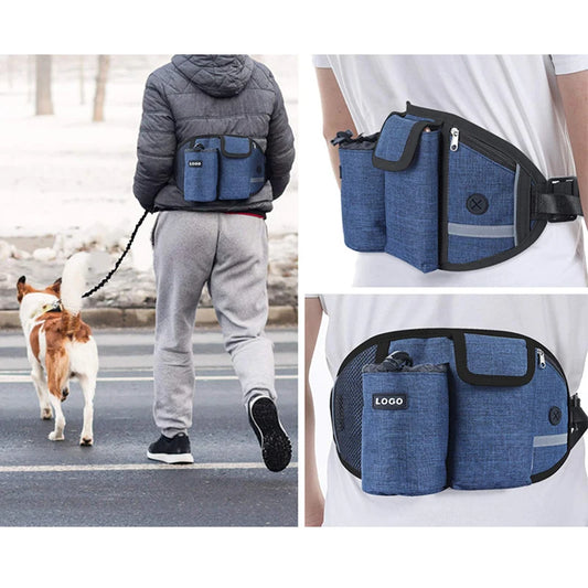 Hands-Free Dog Training Waist Bag with Reflective Nylon Leash