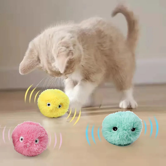 Interactive Catnip Squeak Ball Toy for Cats - Electric Sound Emitting Kitten Training Toy