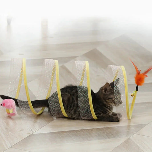 Interactive Cat Spring Tunnel Toy