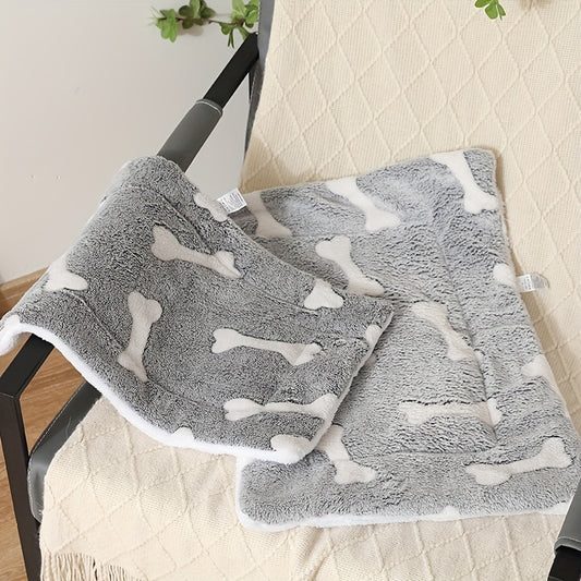 Self-Warming Pet Bed Mat - Reversible Fleece Dog/Cat Crate Pad